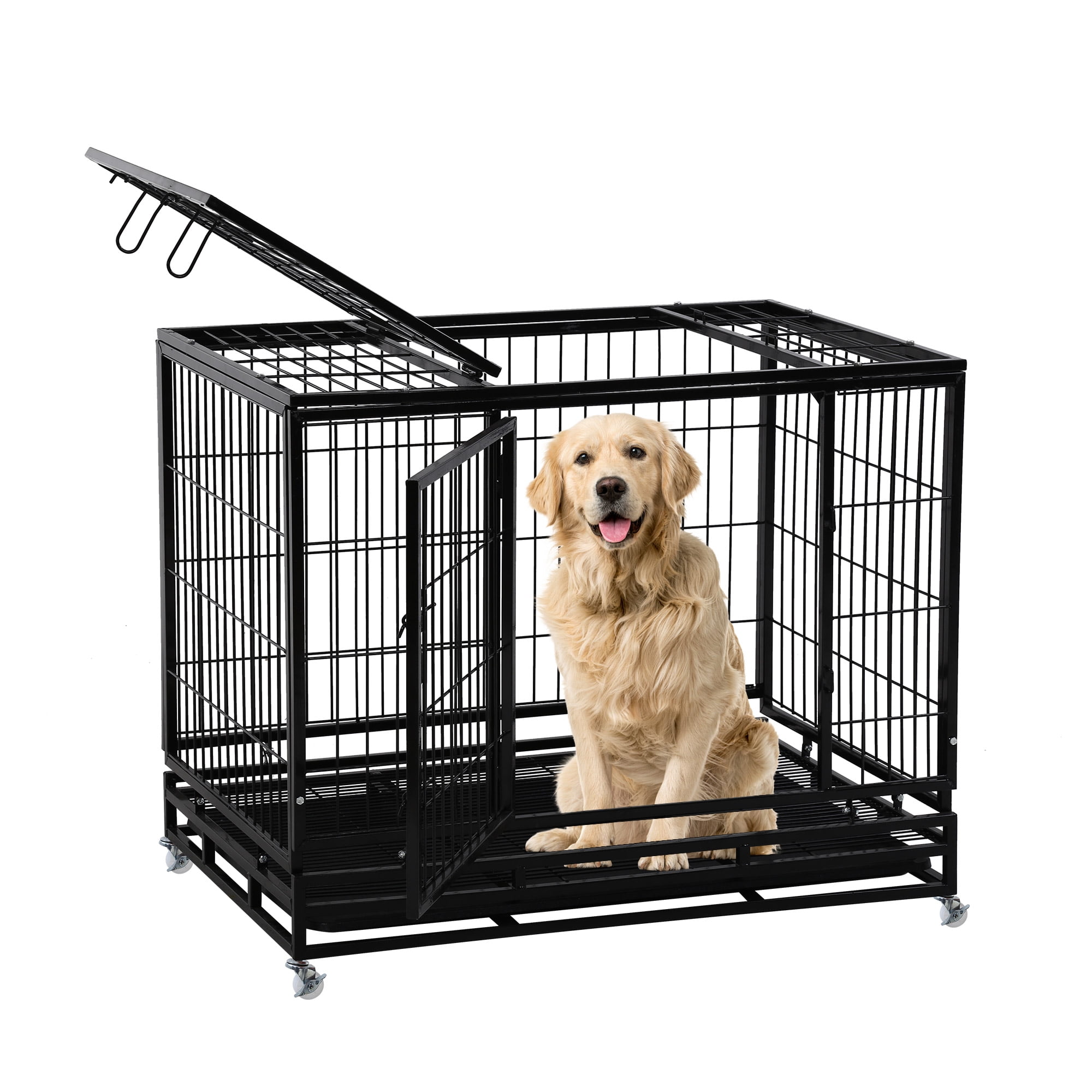 Photo inspiration: Double Locking Dog Crate Door System Reference: Yrllensdan 48 Inch Heavy Duty Dog Crate Double Doors Plastic