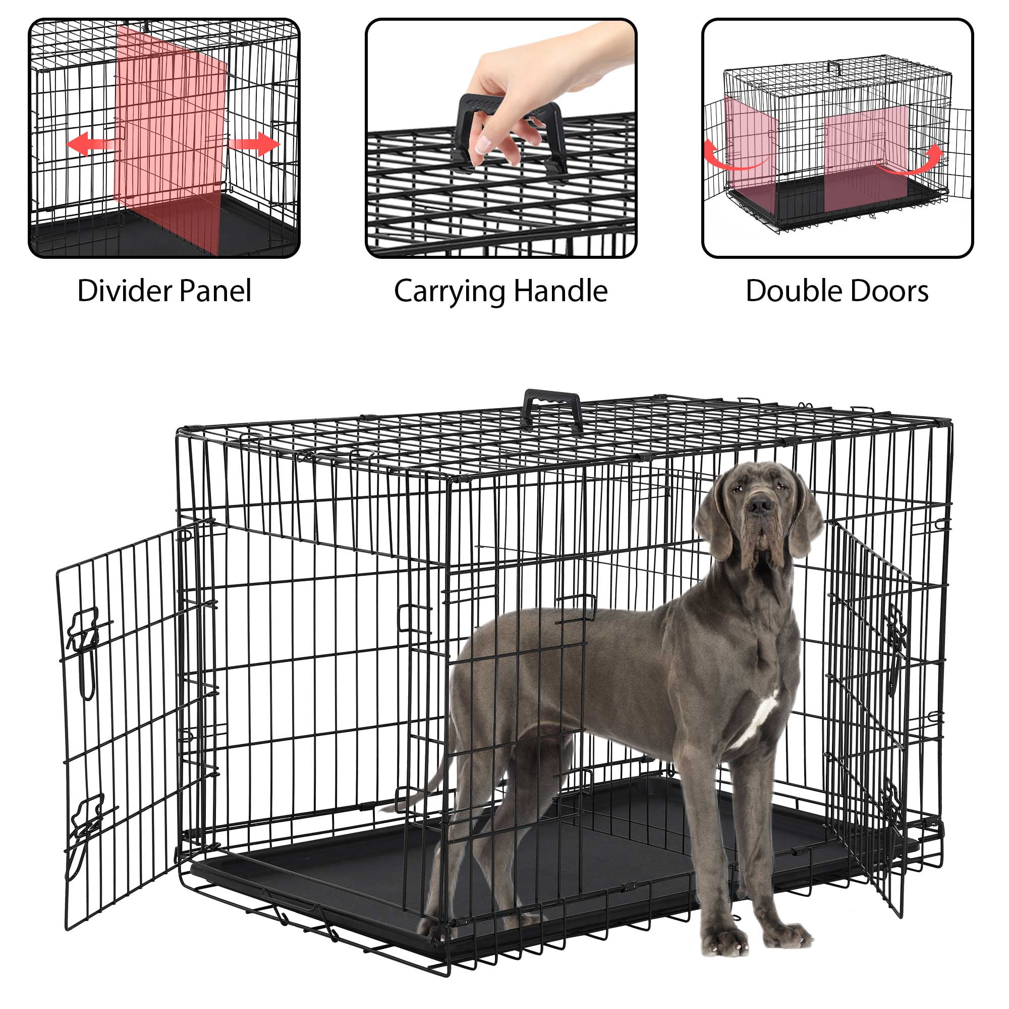 YRLLENSDAN 48 inch Dog Crate, Dog Crates and Kennels for Big Dog ...