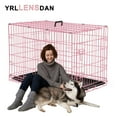 thumbnail image 1 of YRLLENSDAN 48 inch XXL Dog Crate Extra Large Dog Crate for Large Dog Foldable Dog Crate with Divider Metal Dog Crate XXL Large Dog Kennel Indoor Large Dog Cage,Pink, 1 of 7