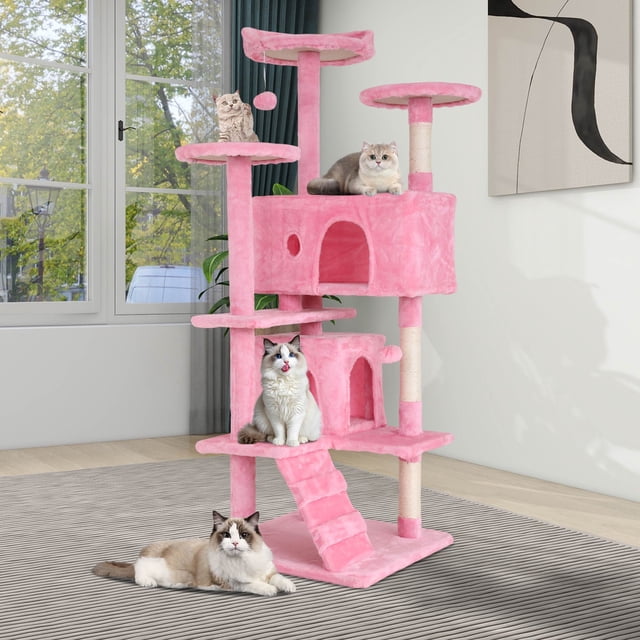 YRLLENSDAN 54 inch Tall Cat Trees and Towers for Small Medium Cats ...