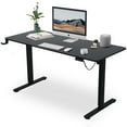 thumbnail image 1 of YRLLENSDAN 55 IN Electric Standing Desk Adjustable Height, Modern Computer Table with Headset Rack, Ergonomic Office Desk with 2 Memory Function, Black, 1 of 7