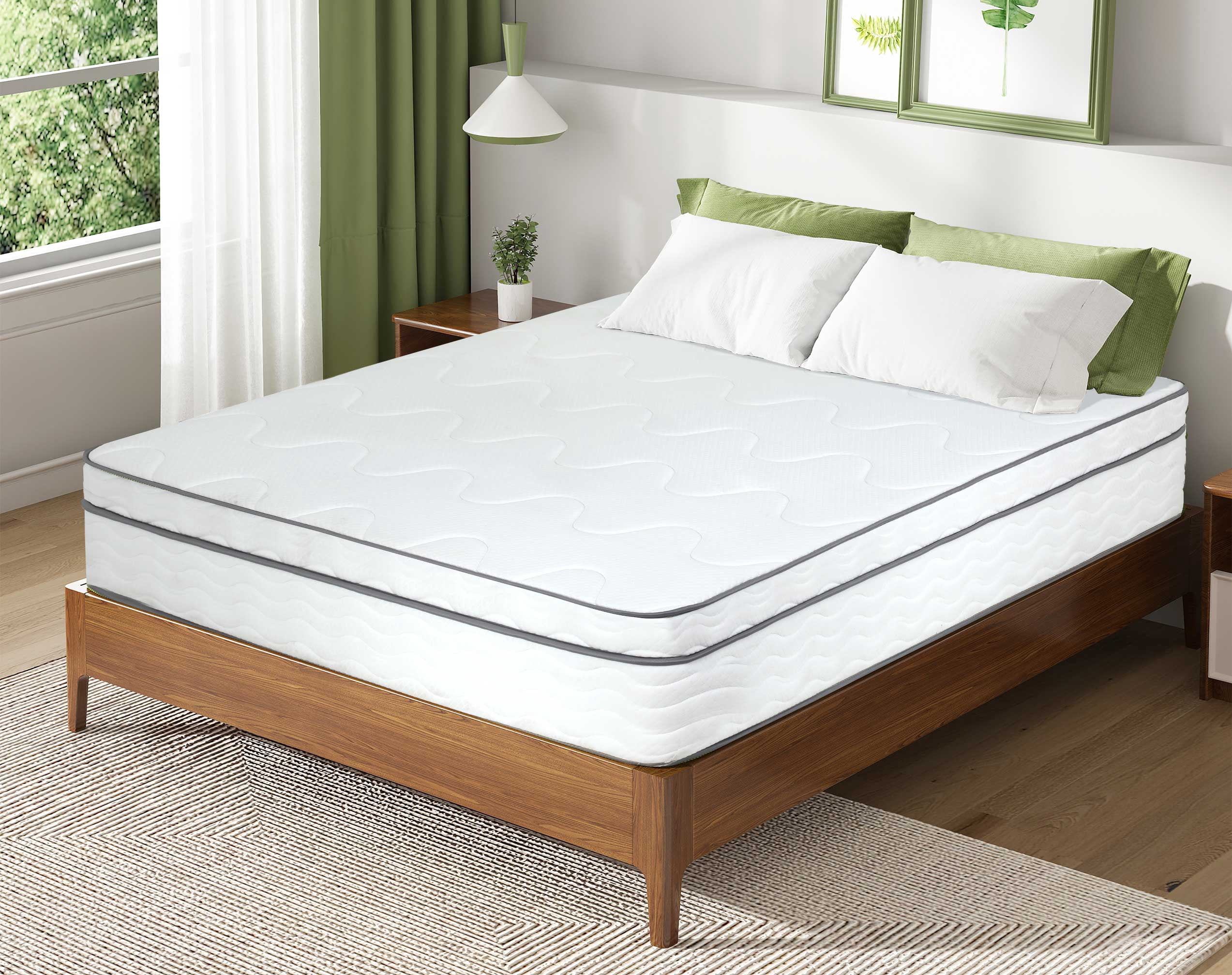 YRLLENSDAN 6/8/10/12 Inch Queen Mattress in a Box Bed Queen Size Mattresses with Innerspring Queen Mattress Memory Foam Medium Firm Certipur-US Queen Bed Mattress