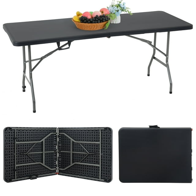 YRLLENSDAN 6FT Folding Table, Folding Banquet Table Collapsible Table
