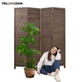 thumbnail image 1 of YRLLENSDAN Room Dividers and Folding Privacy Screens, Wall Divider for Living Room, Freestanding Indoor Room Divider for Room Separation, Brown 4 Panels, 1 of 7
