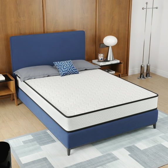 YRLLENSDAN 8 Inch Innerspring Mattress in a Box with Bamboo Charcoal Gel Memory Foam Fiberglass Free CertiPUR-US Certified Medium Firm Spring Mattress Pressure Relief,Full