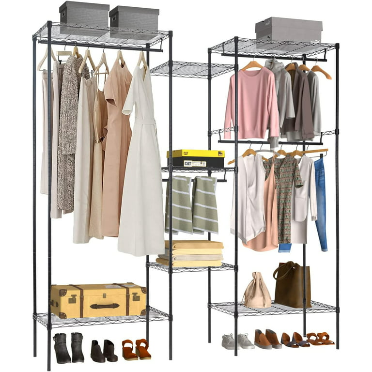 https://i5.walmartimages.com/seo/YRLLENSDAN-830lbs-Metal-Garment-Rack-Shelves-Adjustable-Haning-Clothes-Clothing-Racks-Hanging-4-Hanger-Rod-Large-Shelves-3-Small-Storage-Black_d22f0224-504c-417f-a88c-5e25adee5e53.88e34d05ad8f93e41bd2a714cd68e06c.jpeg?odnHeight=768&odnWidth=768&odnBg=FFFFFF