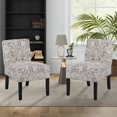 thumbnail image 1 of YRLLENSDAN Accent Chair Dining Chairs Armless Chair for Living Room Armless Chair Modern Accent Chair Elegant Design Modern Fabric Living Room Chairs Set of 2 with Solid Wood Legs Home Furniture,White, 1 of 7