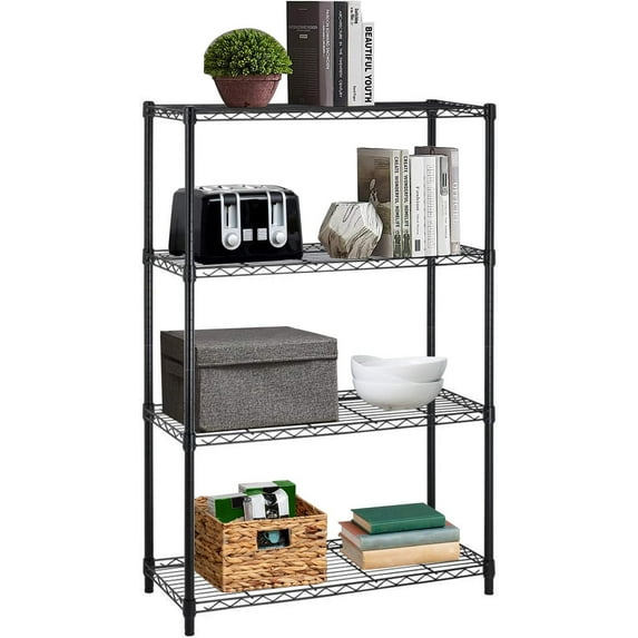 YRLLENSDAN Adjustable 4 Tier Wire Shelving Unit Rack, 36Lx14Wx54H Metal Bathroom Storage Shelves for Bedroom Heavy Duty Metal Shelves for Storage Kitchen Garage