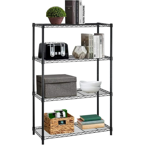 YRLLENSDAN Adjustable 4 Tier Wire Shelving Unit Rack, 36Lx14Wx54H Metal Bathroom Storage Shelves for Bedroom Heavy Duty Metal Shelves for Storage Kitchen Garage