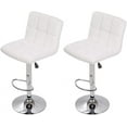 thumbnail image 1 of YRLLENSDAN Adjustable Bar Stools Set of 2, Kitchen Bar Stools Swivel Bar Stools with Back Bar Stools for Kitchen Counter, White, 1 of 7