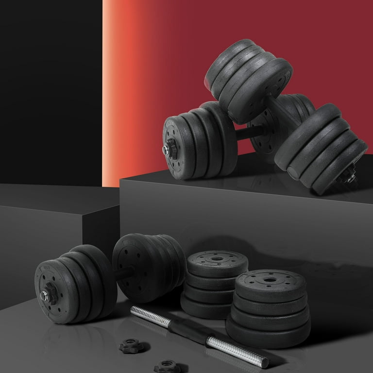 YRLLENSDAN Adjustable Dumbbells Set of 2 Rubber Dumbbell Weight Set 5.6 66lb Hand Weights Sets for Women Men Strength Training Dumbbell Set with