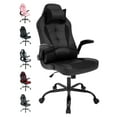thumbnail image 1 of YRLLENSDAN Adjustable Swivel Rolling Adults Teens Gaming Chair with Headrest and Armrest, Black, 1 of 8