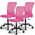 thumbnail image 1 of YRLLENSDAN Armless Office Chair with Wheels, Adjustable Ergonomic Desk Chair, Mesh Rolling Computer Chairs, Home Bedroom Study Student Adults, Pink, pack of 3, 1 of 7