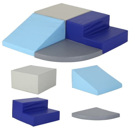 YRLLENSDAN Baby Foam Climbing Blocks for Toddlers, 4 Piece Kids Climbing Toys Indoor Corner Soft Climbers Toddler Soft Climb and Crawl Activity Play Set