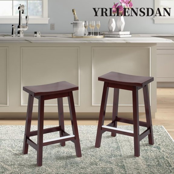 YRLLENSDAN,Bar Stools Set of 2,Kitchen Island Chairs,Stools for Kitchen Counter,Stools for Kitchen Counter,No Backrest,Wood,Modern,Brown