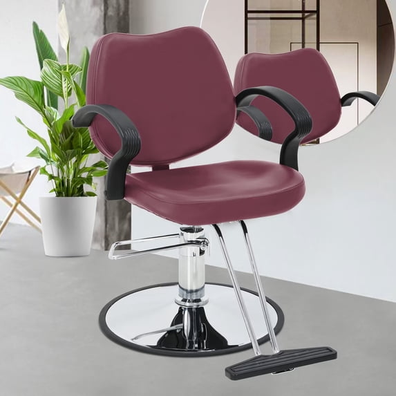 YRLLENSDAN ,Barber Chairs For Barbershop,Salon Chair for Hair Stylist,Hair Chair dor Hair Stylist dor Home,Adjustable,Suitable dor Ladies and Gentlemen,Burgundy