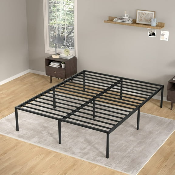 YRLLENSDAN Bed Frame Full Size, Full Platform Bed Frame18 Inch High Metal Bed Frame Full Bed Frames Heavy Duty Bed Frame Under-bed Storage, Full