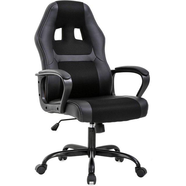 YRLLENSDAN Black Gaming Chairs, Office Desk Chair with Back Support and