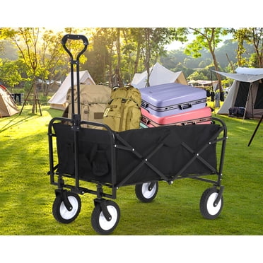 FDW Collapsible Folding Wagon Cart - All-Terrain Beach Garden Grocery Utility Cart