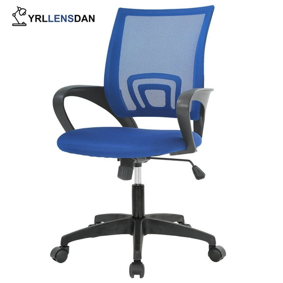 YRLLENSDAN Conference Room Chair Mesh Office Chair with Wheels Rolling Desk Chair with Arms Mesh Computer Chair for 250lb Adults Study Chair Adjustable Height,Blue