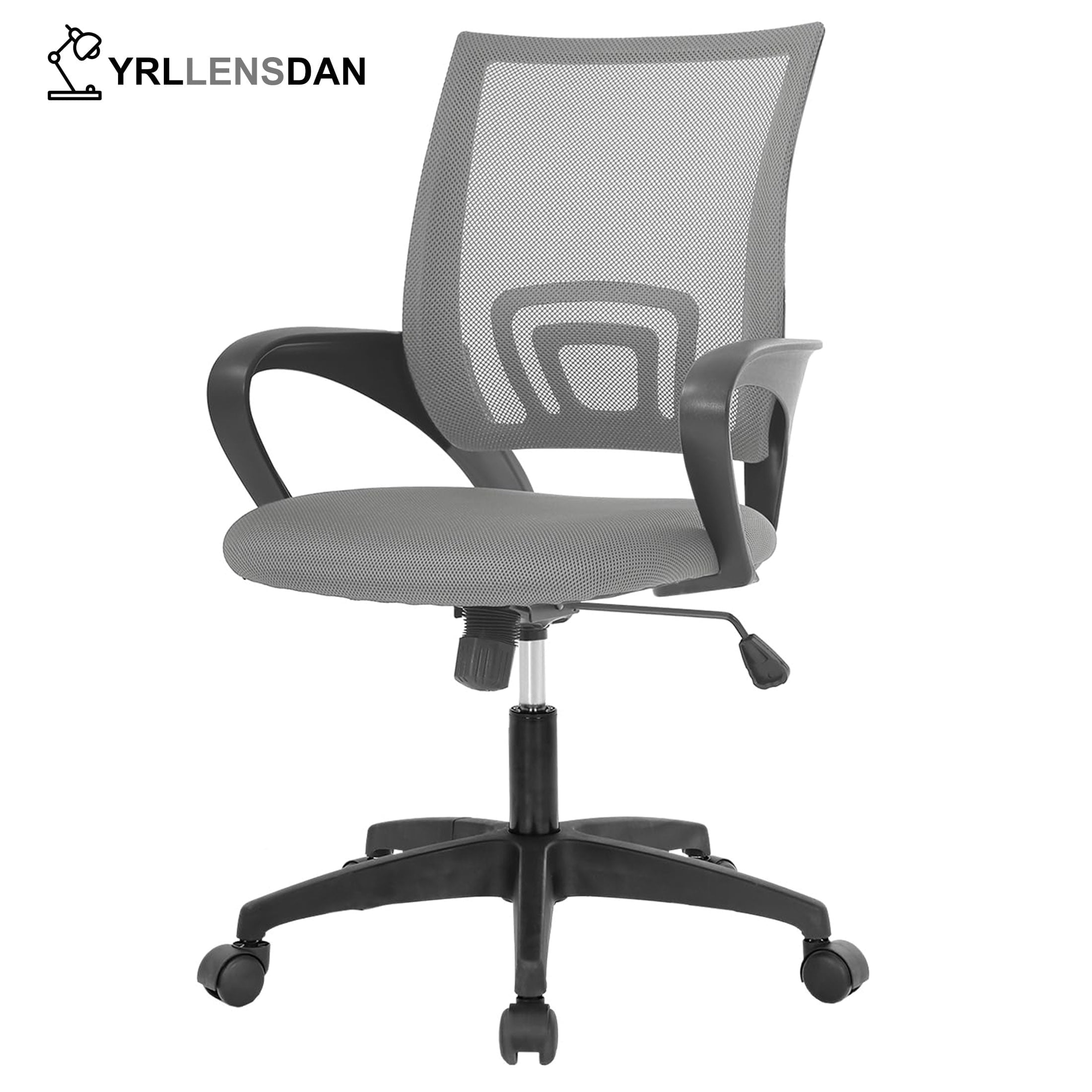 YRLLENSDAN Conference Room Chair Mesh Office Chair with Wheels Rolling Desk Chair with Arms Mesh Computer Chair for 250lb Adults Study Chair Adjustable Height,Gray
