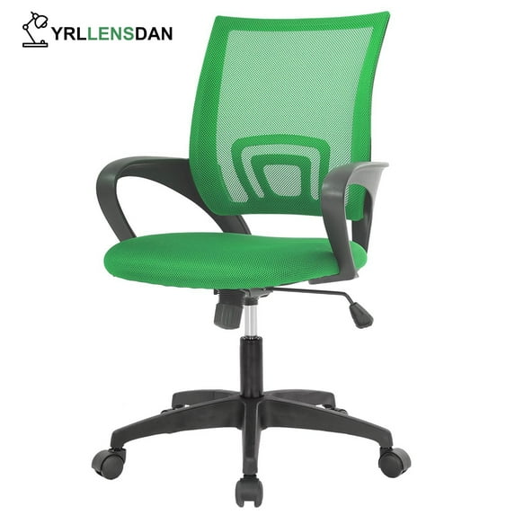 YRLLENSDAN Conference Room Chair Mesh Office Chair with Wheels Rolling Desk Chair with Arms Mesh Computer Chair for 250lb Adults Study Chair Adjustable Height,Green