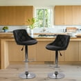 thumbnail image 1 of YRLLENSDAN Counter Height Bar Stools with Back Sets of 2, Armless Barstools 2 Set Adjustable Height Kitchen Bar Chairs Set of 2 Swivel Bar Stools for Kitchen Home, Black, 1 of 7