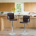 thumbnail image 1 of YRLLENSDAN Counter Height Bar Stools with Back Sets of 2, Barstools 2 Set Adjustable Height Modern Swivel Bar Stool PU Leather Full Back Bar Chairs for Kitchen, Brown, 1 of 7