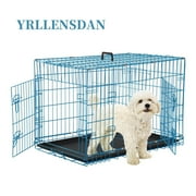 YRLLENSDAN,Dog Crates for Small Dogs,Small Dog Kennel Indoor,Dog Cages ,Collapsible Dog Crate,Wire Dog Crates,Lndoor,Outdoor,24 Inch,Blue