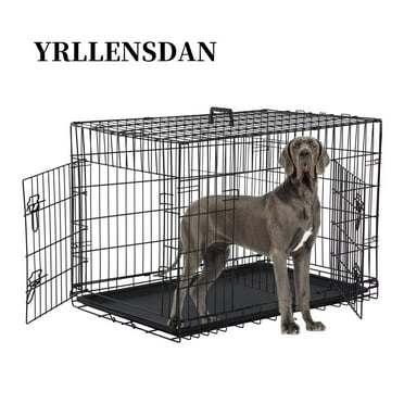 YRLLENSDAN,Dog Crates for large Dogs,large Dog Kennel Indoor,Dog Cages for large Dogs,Collapsible Dog Crate,xxl Dog Crate,48 Inch,Black