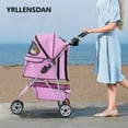 thumbnail image 1 of YRLLENSDAN,Dog Strollers For Medium Dogs,Cat Strollers For 2 Cats,Dog Strollers For Small Dogs,With A Cup Holder,Removable,Waterproof,Pink, 1 of 7