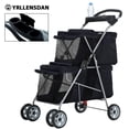 thumbnail image 1 of YRLLENSDAN Double Dog Stroller for Small Medium Dogs 10 lbs 30 lbs Double Cat Stroller for 2 Cats Portable Foldable Pet Stroller for 2 Dogs with Bottle Holderand Storage bag,Black, 1 of 7