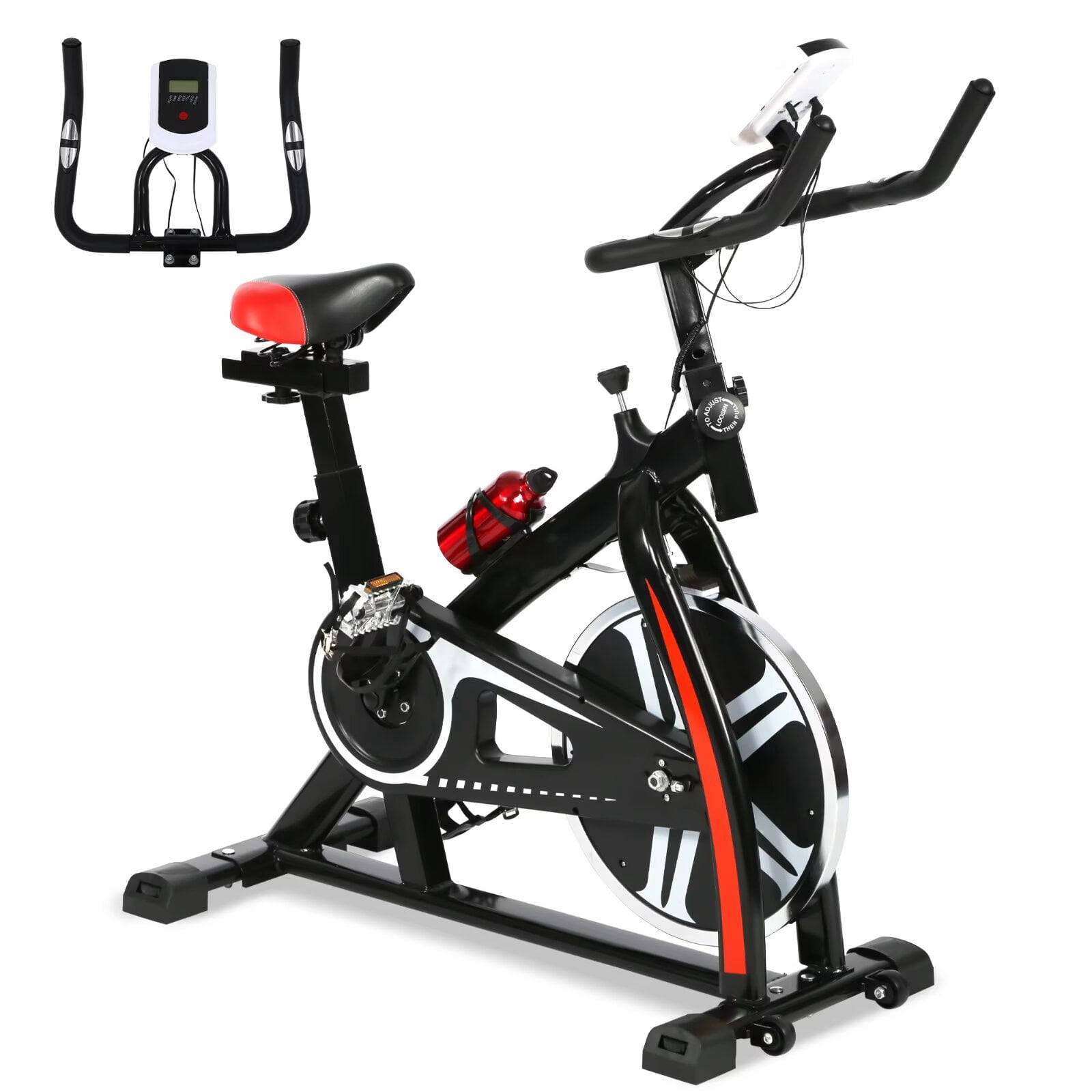 YRLLENSDAN,Electric Bike for Adults,Stationary Bikes for Home,Steppers for Exercise At Home,Led Display,Exercise Bikes for Home,Black