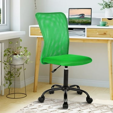 YRLLENSDAN Ergonomic Armless Office Chair with Wheels, Adjustable Modern Desk Chair, Mesh Rolling Computer Chairs for Adults, Green