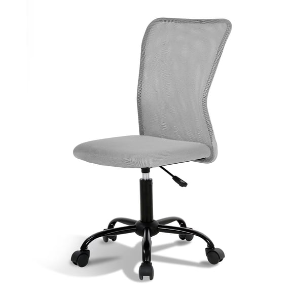 YRLLENSDAN Ergonomic Armless Office Chair with Wheels, Adjustable Modern Desk Chair, Mesh Rolling Computer Chairs for Adults, Grey