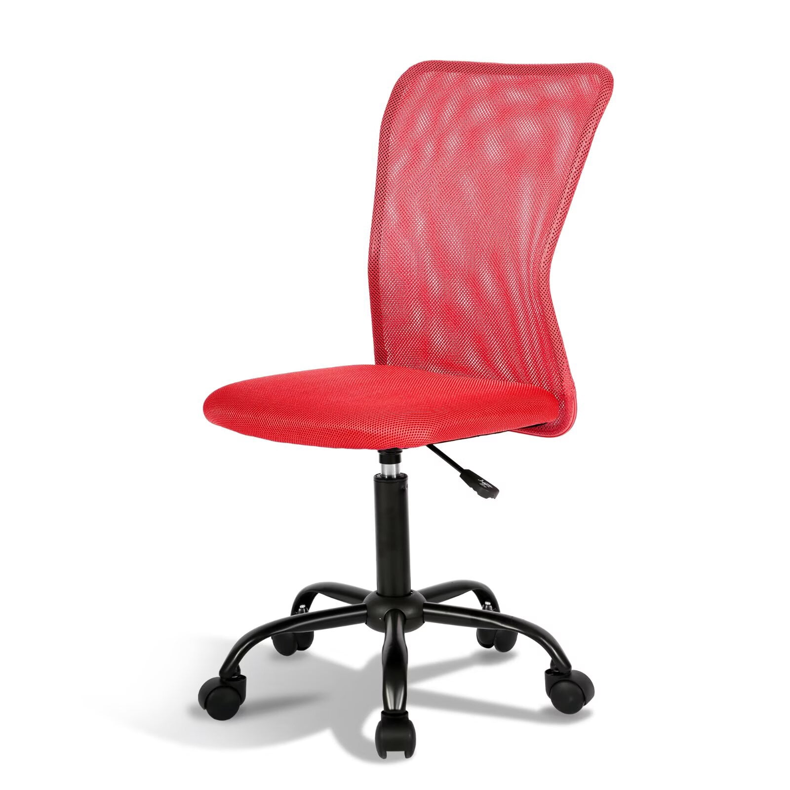 YRLLENSDAN Ergonomic Armless Office Chair with Wheels, Adjustable ...