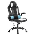 thumbnail image 1 of YRLLENSDAN Ergonomic Racing Gaming Chair with Lumbar Support, Adjustable Leather Office Chair with Massager, Comfy Computer Chair with Flip up Arms for Adults, whITE, 1 of 7