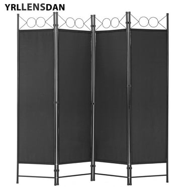 YRLLENSDAN Fabric Room Dividers and Folding Privacy Screens, Cheap Wall Divider for Room Separation, Folding Indoor Freestanding 4 Panels, Black