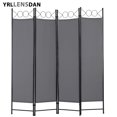 thumbnail image 1 of YRLLENSDAN Fabric Room Dividers and Folding Privacy Screens, Cheap Wall Divider for Room Separation, Folding Indoor Freestanding 4 Panels, Grey, 1 of 7