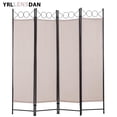 thumbnail image 1 of YRLLENSDAN Fabric Room Dividers and Folding Privacy Screens, Wall Divider for Room Separation, Folding Indoor Freestanding 4 Panels, Tan, 1 of 7