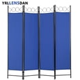 thumbnail image 1 of YRLLENSDAN Fabric Room Dividers and Folding Privacy Screens, Wall Divider for Room Separation, Folding Indoor Freestanding 4 Panels, Blue, 1 of 7