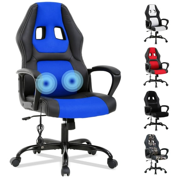 YRLLENSDAN Gaming Chair Collection Ergonomic Adults Massage High-Back PU Leather Adjustable Height