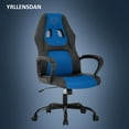 thumbnail image 1 of YRLLENSDAN Gaming Chair Comfy Computer Chair Heavy Duty Gaming Chair Adjustable PU Leather Office Desk Chair Cheap Rolling Gaming Chair Gamer Chair for Adults, Blue (IND), 1 of 8