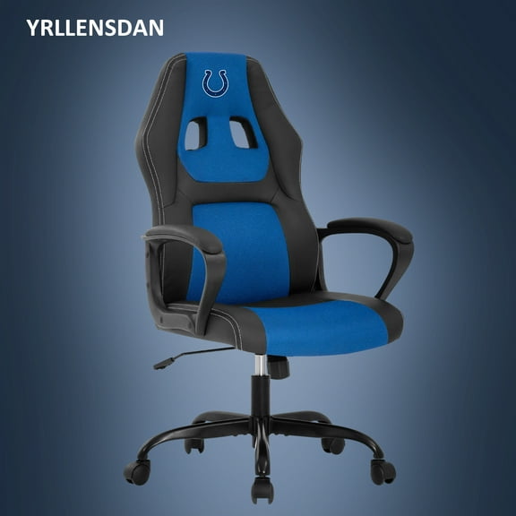 YRLLENSDAN Gaming Chair Comfy Computer Chair Heavy Duty Gaming Chair Adjustable PU Leather Office Desk Chair Cheap Rolling Gaming Chair Gamer Chair for Adults, Blue (IND)