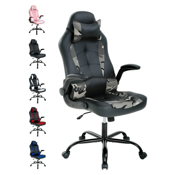 YRLLENSDAN Racing Adults Adjustable High Back Gaming Chair with Arms and Headrest, Camo