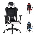 thumbnail image 1 of YRLLENSDAN Gaming Chairs, Office Gaming Chair with Lumbar Support Headrest Armrest Rolling Swivel Computer Chair Heavy Duty Gaming Chair Racing Chair Computer Gaming Chair for Adults Teens, White, 1 of 8