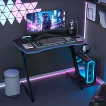 YRLLENSDAN,Gaming Computer Desks,Gaming Pc Desk,Computer Table Desk,Headphone Hook,Z-Shaped Steel Leg,39 Inch,Blue and Red