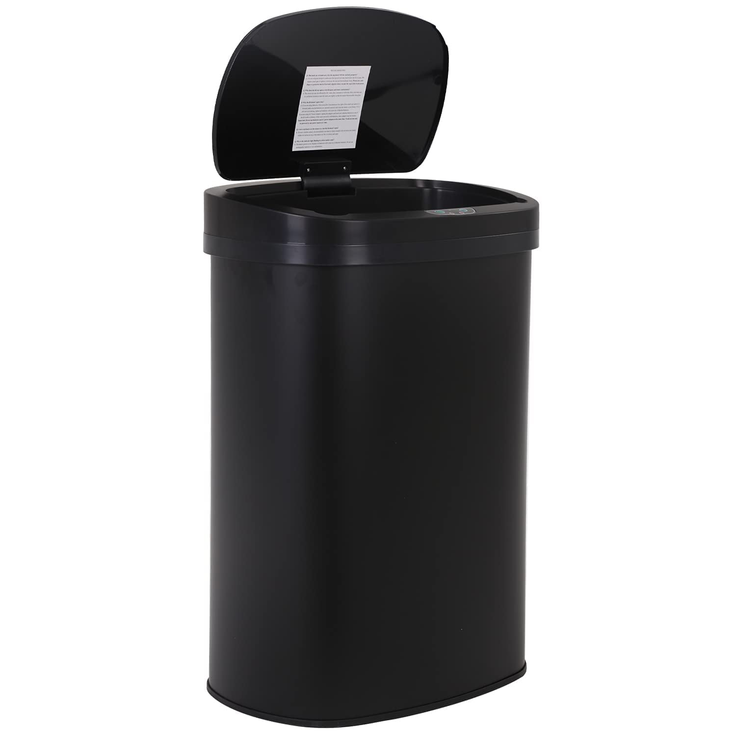 13 Gallon 50 Liter Garbage Can Kitchen Trash Can with Lid Automatic Sensor  Touch Free Stainless Steel Waste Bin for Bathroom Bedroom Home Office,Black