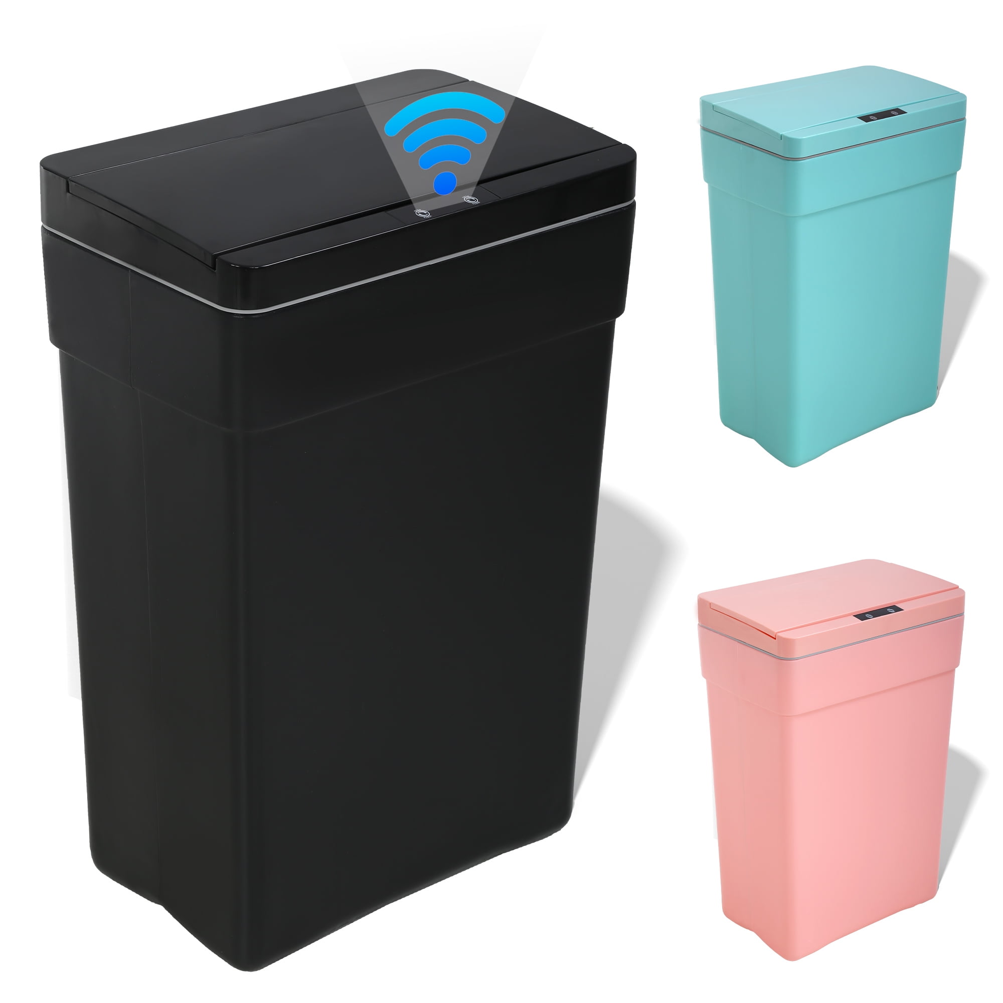 YRLLENSDAN Garbage Can 13 Gallon Tall Kitchen Trash Can Garbage Can with Lid Automatic Trash Cans Touchless for Bedroom Bathroom Home Office 50 Liter, Black