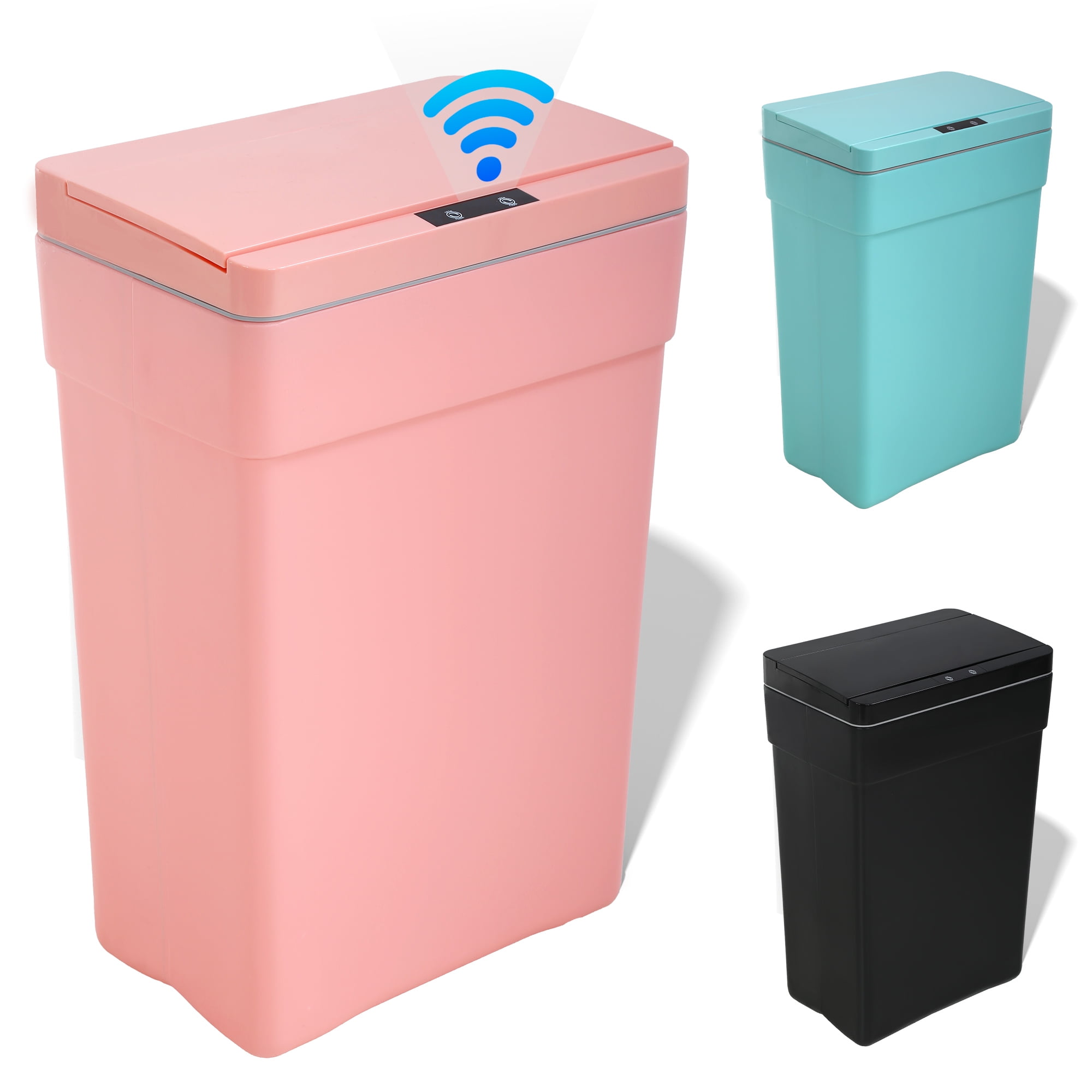 YRLLENSDAN Garbage Can 13 Gallon Tall Kitchen Trash Can Garbage Can with Lid Automatic Trash Cans Touchless for Bedroom Bathroom Home Office 50 Liter, Pink